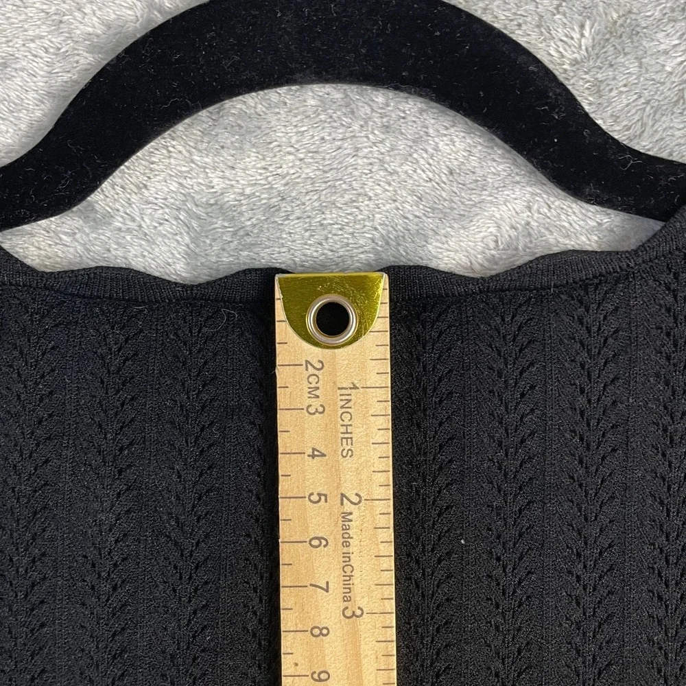 Aritzia Wilfred Parcel Sweater Small Black Coquette Scalloped Hem Dark‎ Romantic